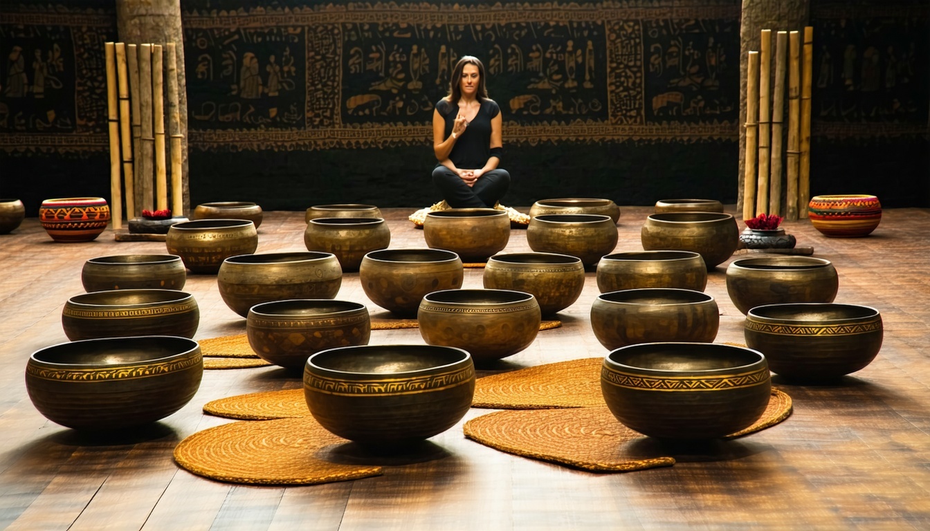 Sound ceremony with singing bowls